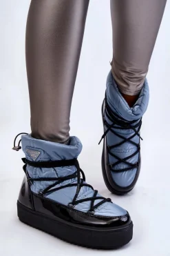 Śniegowce Damskie>Boto Damskie Modne Śniegowce Sznurowane e Carrios Niebieski