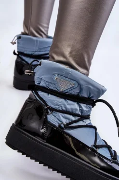 Śniegowce Damskie></noscript>Boto Damskie Modne Śniegowce Sznurowane e Carrios Niebieski