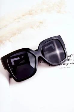 New Damskie Modne Okulary Przeciwsłoneczne V120045 Czarne Okulary