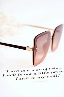 Clearance Damskie Modne Okulary Przeciwsłoneczne V130045 Brązowo-Beżowe Okulary