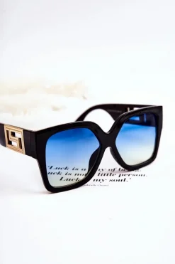 Okulary>Boto Damskie Modne Okulary Przeciwsłoneczne V120045 Czarno-Niebieskie