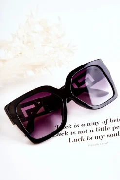 Discount Boto Damskie Modne Okulary Przeciwsłoneczne V120045 Czarno-Złote