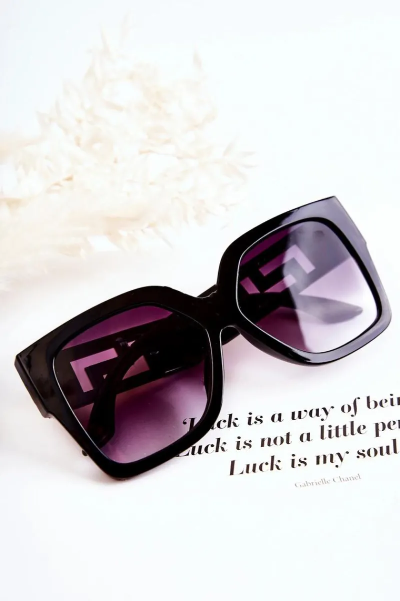 Discount Boto Damskie Modne Okulary Przeciwsłoneczne V120045 Czarno-Złote