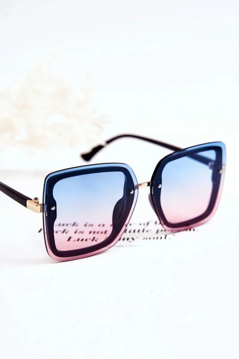 New Boto Damskie Modne Okulary Przeciwsłoneczne V130045 Niebiesko-Różowe