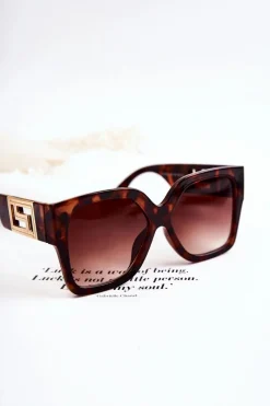 Best Boto Damskie Modne Okulary Przeciwsłoneczne Marmurkowe V120045 Brązowe