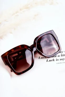 Best Boto Damskie Modne Okulary Przeciwsłoneczne Marmurkowe V120045 Brązowe