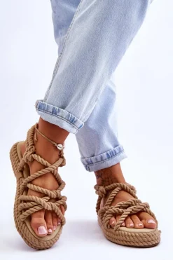 Sandały Płaskie><noscript><img width=