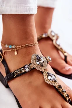 Sandały Płaskie><noscript><img width=