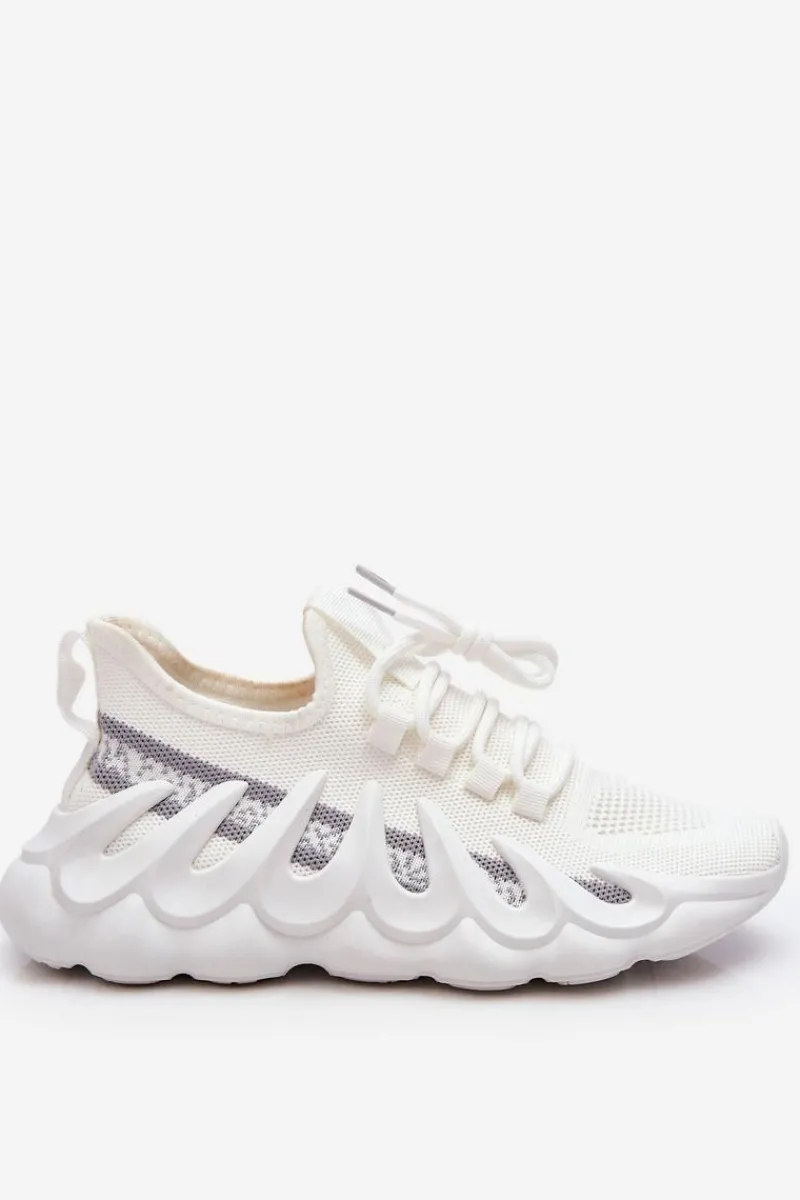 Sneakersy Damskie>Boto Damskie Modne Skarpetkowe Sneakersy Białe Daxo