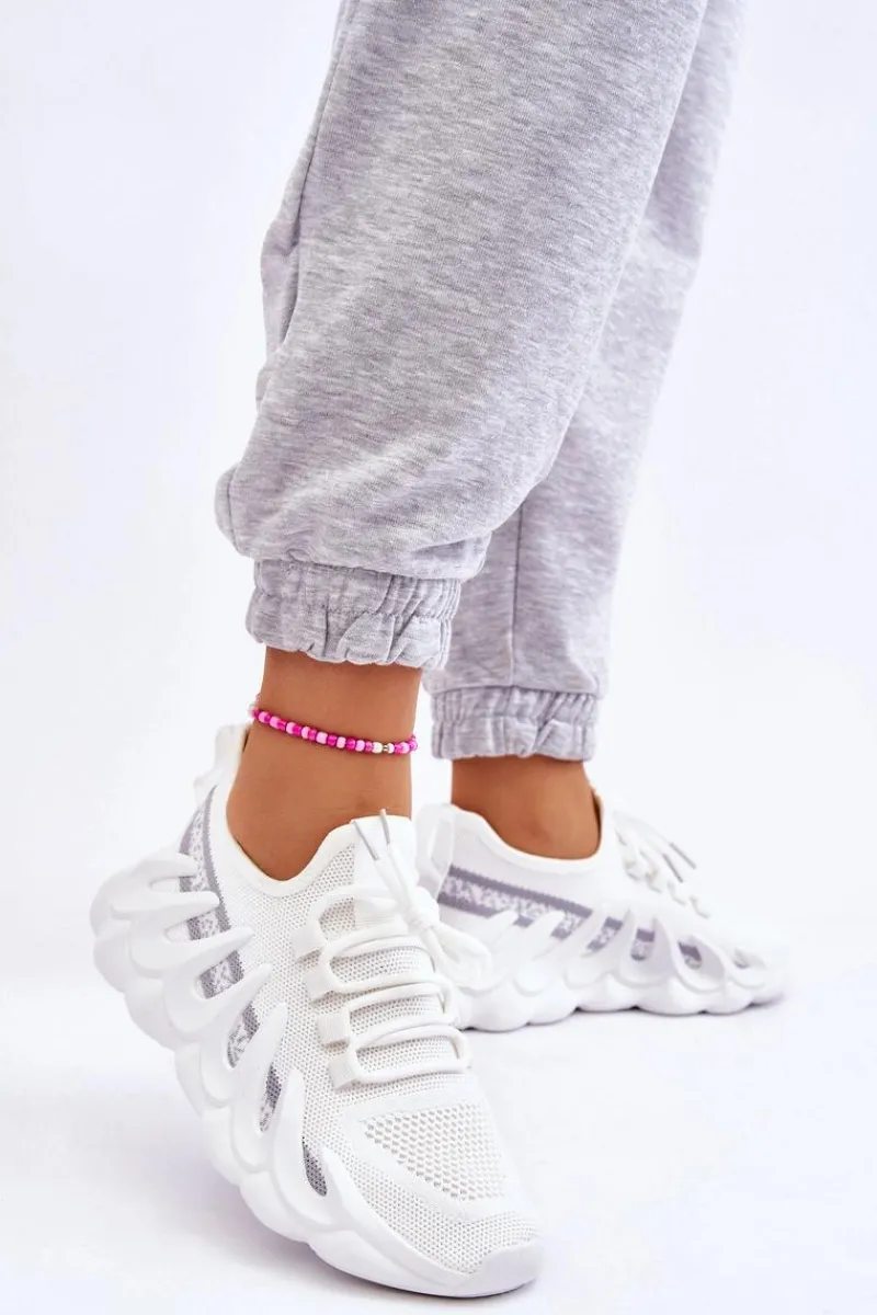 Sneakersy Damskie>Boto Damskie Modne Skarpetkowe Sneakersy Białe Daxo