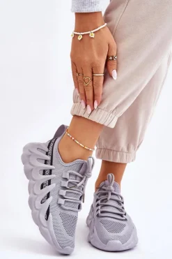 Sneakersy Damskie>Boto Damskie Modne Skarpetkowe Sneakersy Szare Daxo