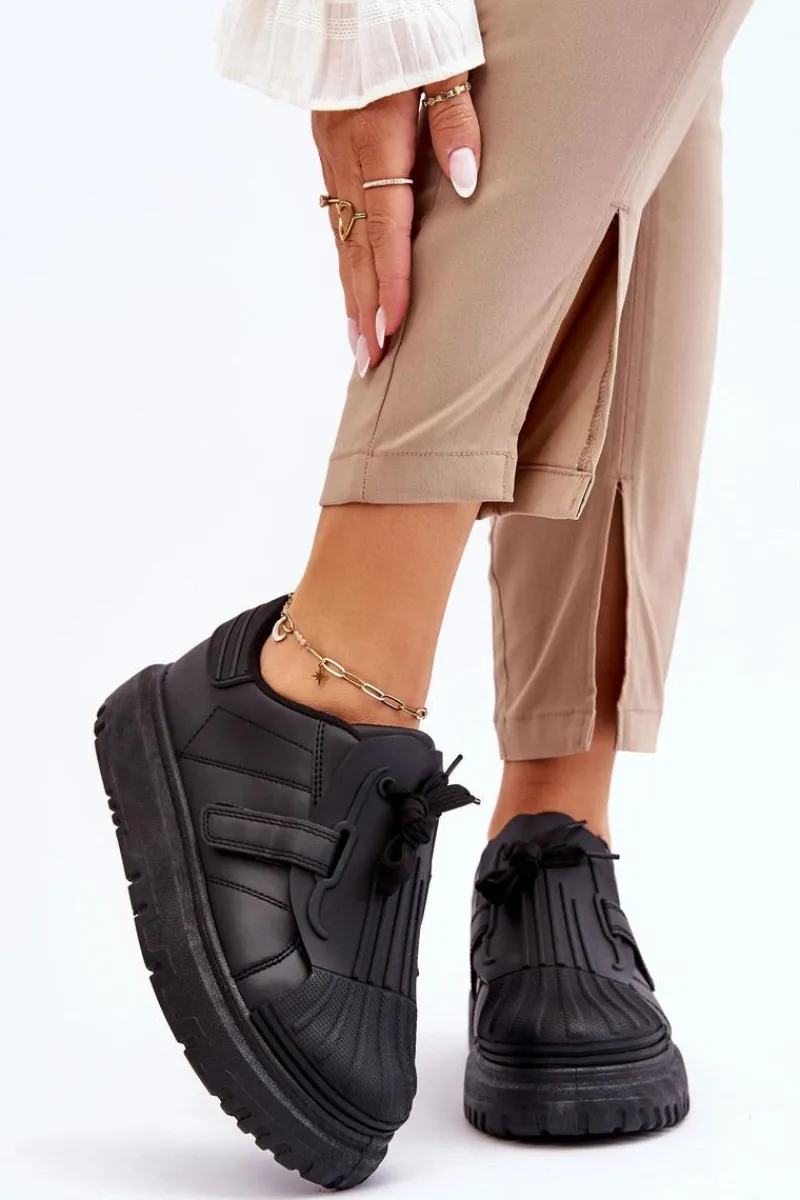 Best Boto Damskie Modne Sportowe Buty Czarne Genesis