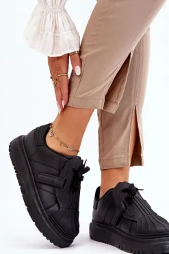 Best Boto Damskie Modne Sportowe Buty Czarne Genesis