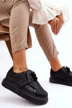 Best Boto Damskie Modne Sportowe Buty Czarne Genesis