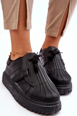 Best Boto Damskie Modne Sportowe Buty Czarne Genesis