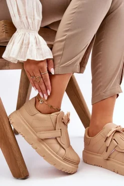 Online Damskie Modne Sportowe Buty Beżowe Genesis Damskie Sneakersy Damskie