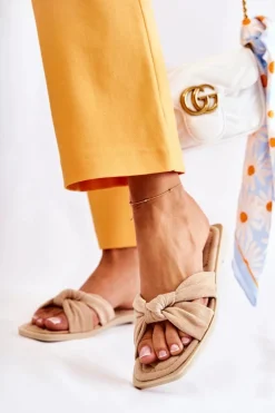 New Damskie Modne Zamszowe Klapki Beżowe Lorrie Damskie Klapki Damskie Klasyczne