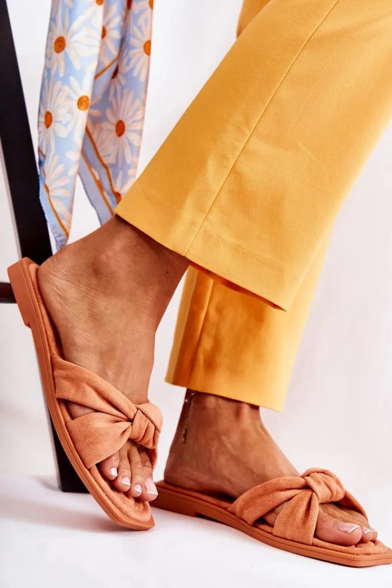 Hot Damskie Modne Zamszowe Klapki Pomarańczowe Lorrie Damskie Klapki Damskie Klasyczne