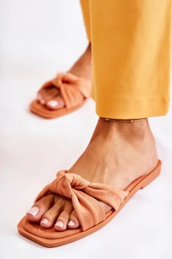 Hot Damskie Modne Zamszowe Klapki Pomarańczowe Lorrie Damskie Klapki Damskie Klasyczne