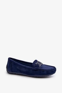 New Damskie Modne Zamszowe Mokasyny Granatowe Rabell Damskie Loafersy Damskie|Mokasyny Damskie Zamszowe
