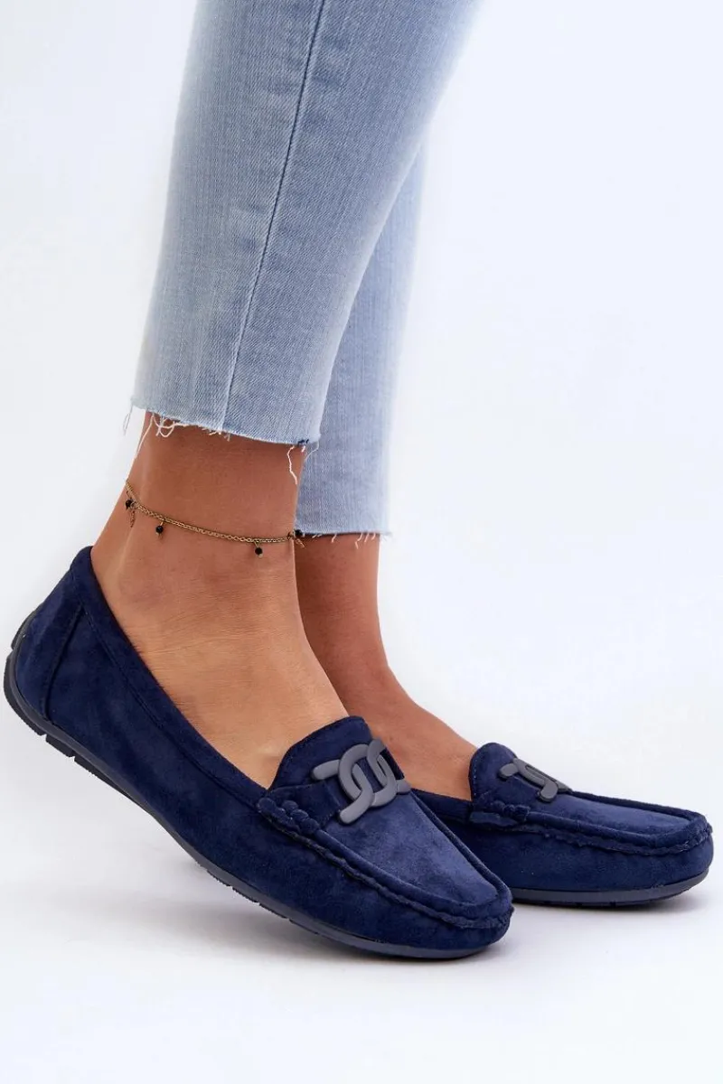 New Damskie Modne Zamszowe Mokasyny Granatowe Rabell Damskie Loafersy Damskie|Mokasyny Damskie Zamszowe