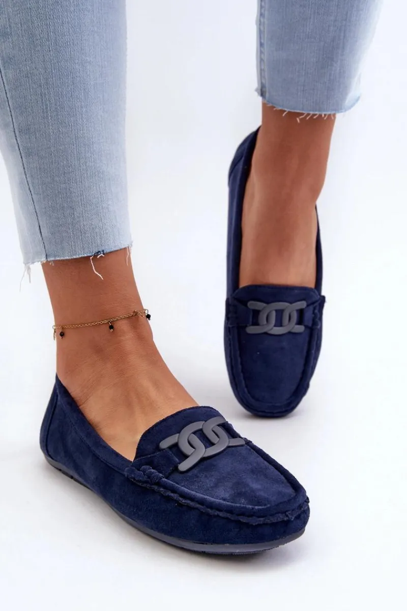 New Damskie Modne Zamszowe Mokasyny Granatowe Rabell Damskie Loafersy Damskie|Mokasyny Damskie Zamszowe