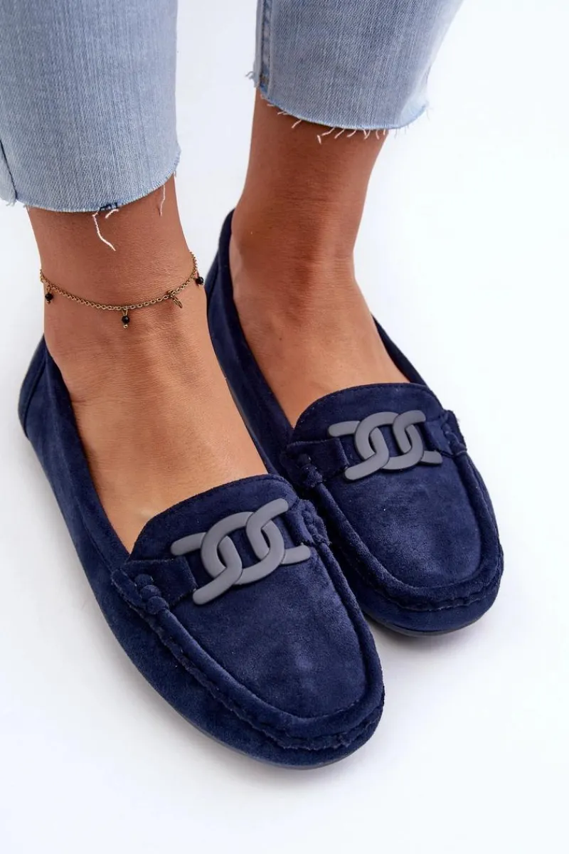 New Damskie Modne Zamszowe Mokasyny Granatowe Rabell Damskie Loafersy Damskie|Mokasyny Damskie Zamszowe