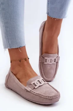 Mokasyny Damskie Zamszowe></noscript>Boto Damskie Modne Zamszowe Mokasyny Fioletowe Rabell Fioletowy