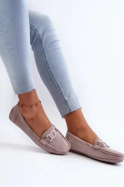 Mokasyny Damskie Zamszowe></noscript>Boto Damskie Modne Zamszowe Mokasyny Fioletowe Rabell Fioletowy