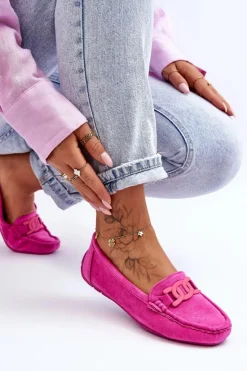 Loafersy Damskie|Mokasyny Damskie Zamszowe></noscript>Boto Damskie Modne Zamszowe Mokasyny Różowe Rabell Różowy