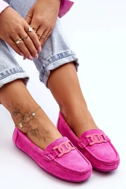 Loafersy Damskie|Mokasyny Damskie Zamszowe></noscript>Boto Damskie Modne Zamszowe Mokasyny Różowe Rabell Różowy