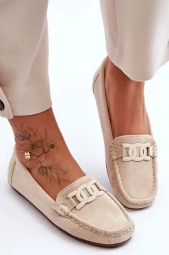 Loafersy Damskie|Mokasyny Damskie Zamszowe></noscript>Boto Damskie Modne Zamszowe Mokasyny Beżowe Rabell Beżowy