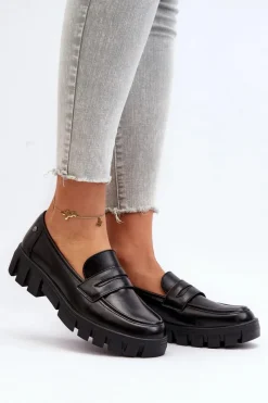 Clearance Buty damskie Vinceza Damskie Mokasyny Eko Skóra Czarne Seravisa