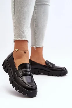 Clearance Buty damskie Vinceza Damskie Mokasyny Eko Skóra Czarne Seravisa