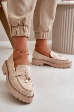 Mokasyny Na Platformie|Mokasyny Damskie Zamszowe><noscript><img width=