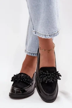 Online Damskie Mokasyny Lakierowane S.Barski HY52-369B Czarne Damskie Mokasyny Płaskie|Mokasyny Damskie Lakierowane