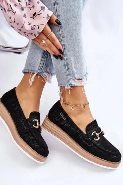 Mokasyny Na Platformie|Mokasyny Damskie Zamszowe><noscript><img width=