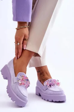 Mokasyny Na Platformie|Mokasyny Damskie Zamszowe><noscript><img width=