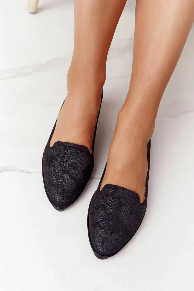 Mokasyny Damskie Zamszowe|Baleriny Klasyczne>Buty Sergio Leone Damskie Mokasyny Sergio Leone MK700 Zamszowe Czarne