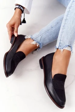 Hot Buty Sergio Leone Damskie Mokasyny Sergio Leone PB255 Czarne