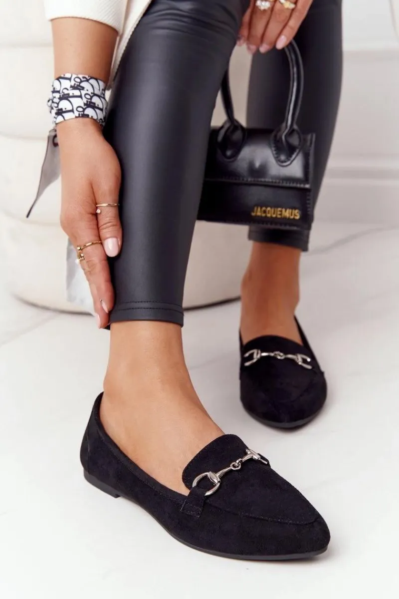 Hot Buty Sergio Leone Damskie Mokasyny Sergio Leone MK711 Zamszowe Czarne