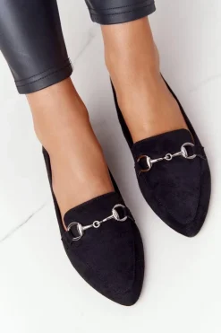 Hot Buty Sergio Leone Damskie Mokasyny Sergio Leone MK711 Zamszowe Czarne