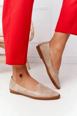 Discount Buty Sergio Leone Damskie Mokasyny Sergio Leone MK700 Zamszowe Beżowe