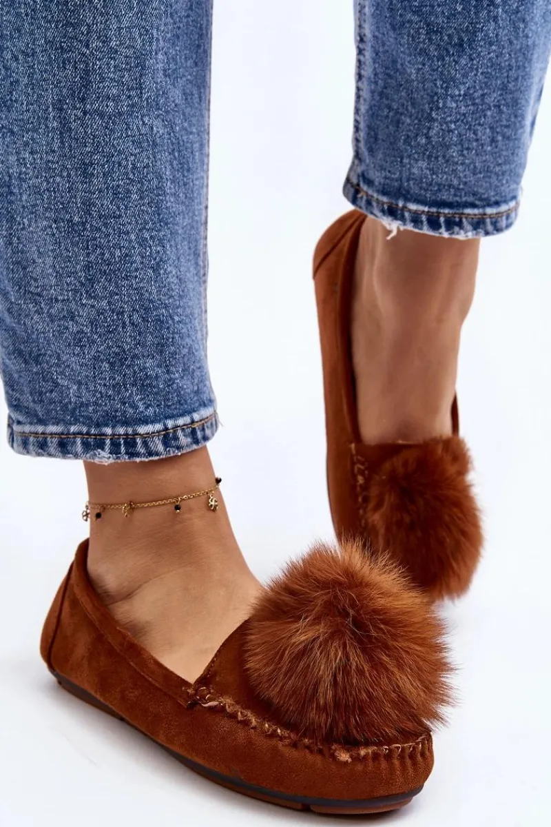 Loafersy Damskie|Kapcie Klasyczne>Boto Damskie Mokasyny Z Futerkiem Camel Novas