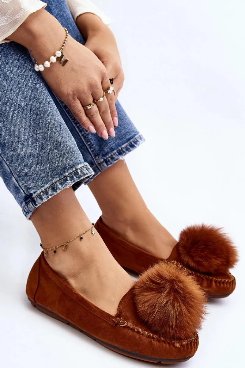 Loafersy Damskie|Kapcie Klasyczne>Boto Damskie Mokasyny Z Futerkiem Camel Novas