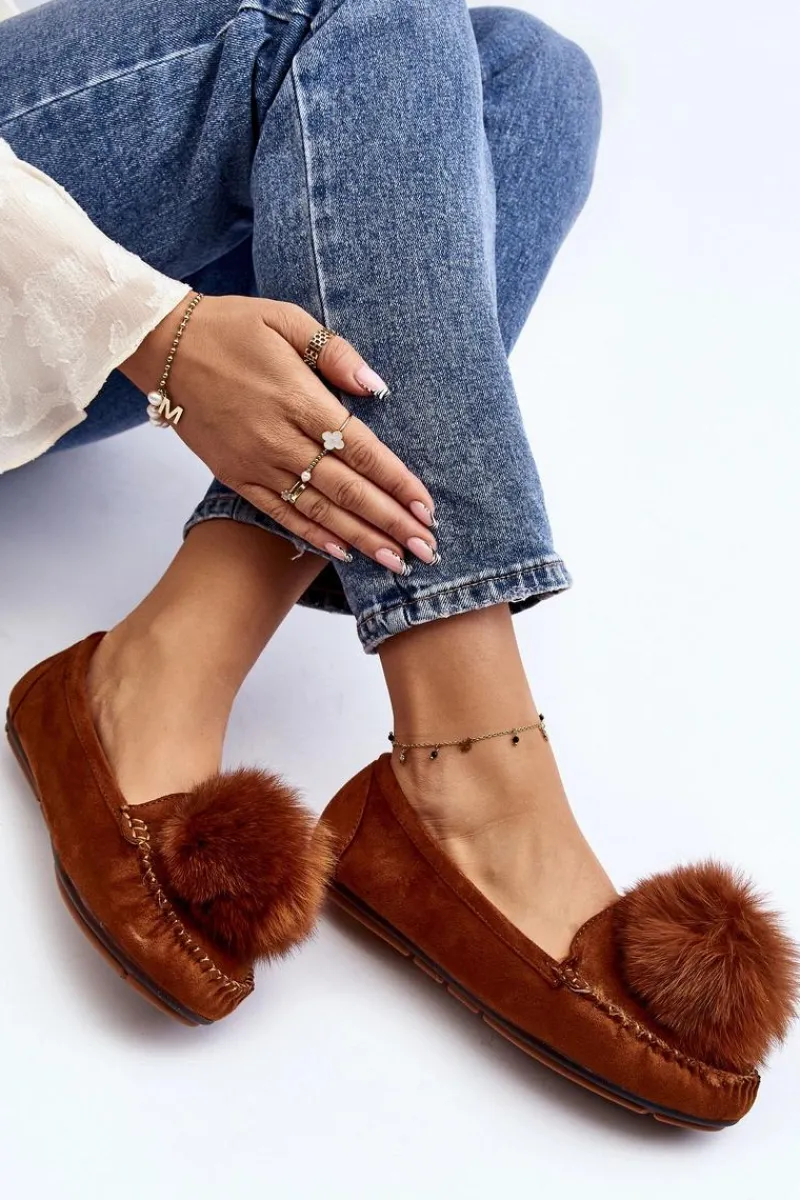Loafersy Damskie|Kapcie Klasyczne>Boto Damskie Mokasyny Z Futerkiem Camel Novas