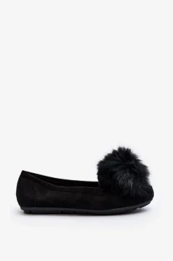 Loafersy Damskie|Kapcie Klasyczne></noscript>Boto Damskie Mokasyny Z Futerkiem Czarne Novas