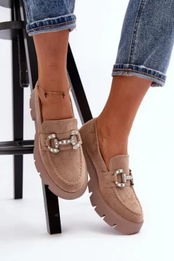 Mokasyny Na Platformie|Mokasyny Damskie Zamszowe><noscript><img width=