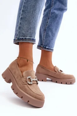 Mokasyny Na Platformie|Mokasyny Damskie Zamszowe><noscript><img width=