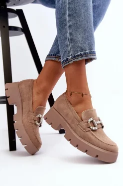 Mokasyny Na Platformie|Mokasyny Damskie Zamszowe><noscript><img width=